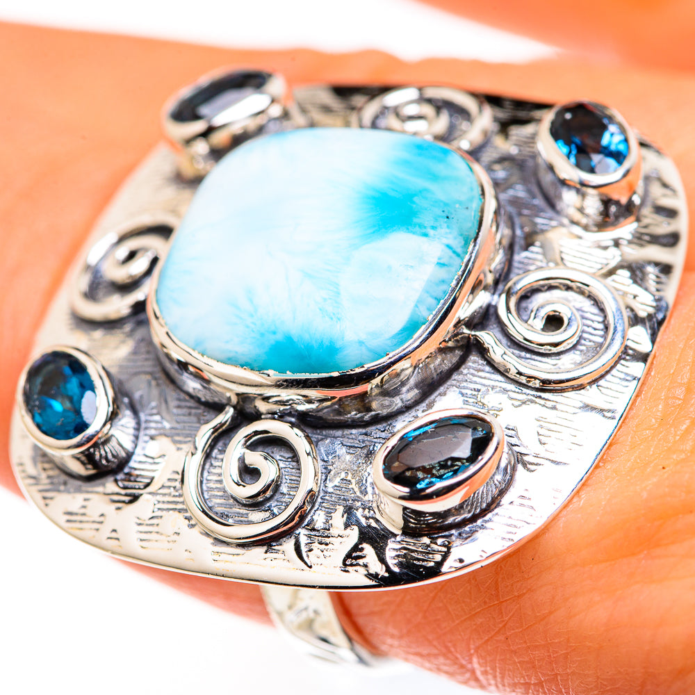 Larimar Rings handcrafted by Anasilvercos - RING127152