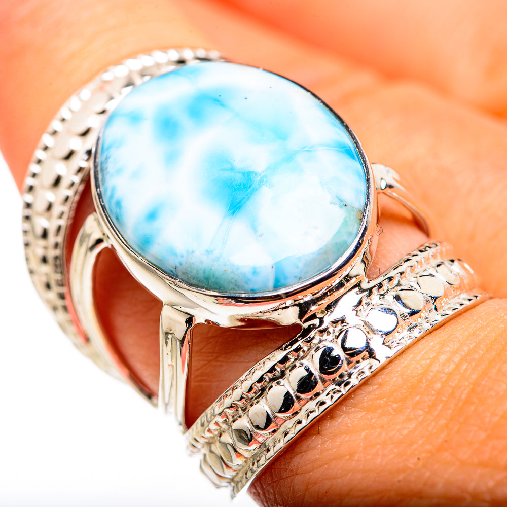 Larimar Rings handcrafted by Anasilvercos - RING127155