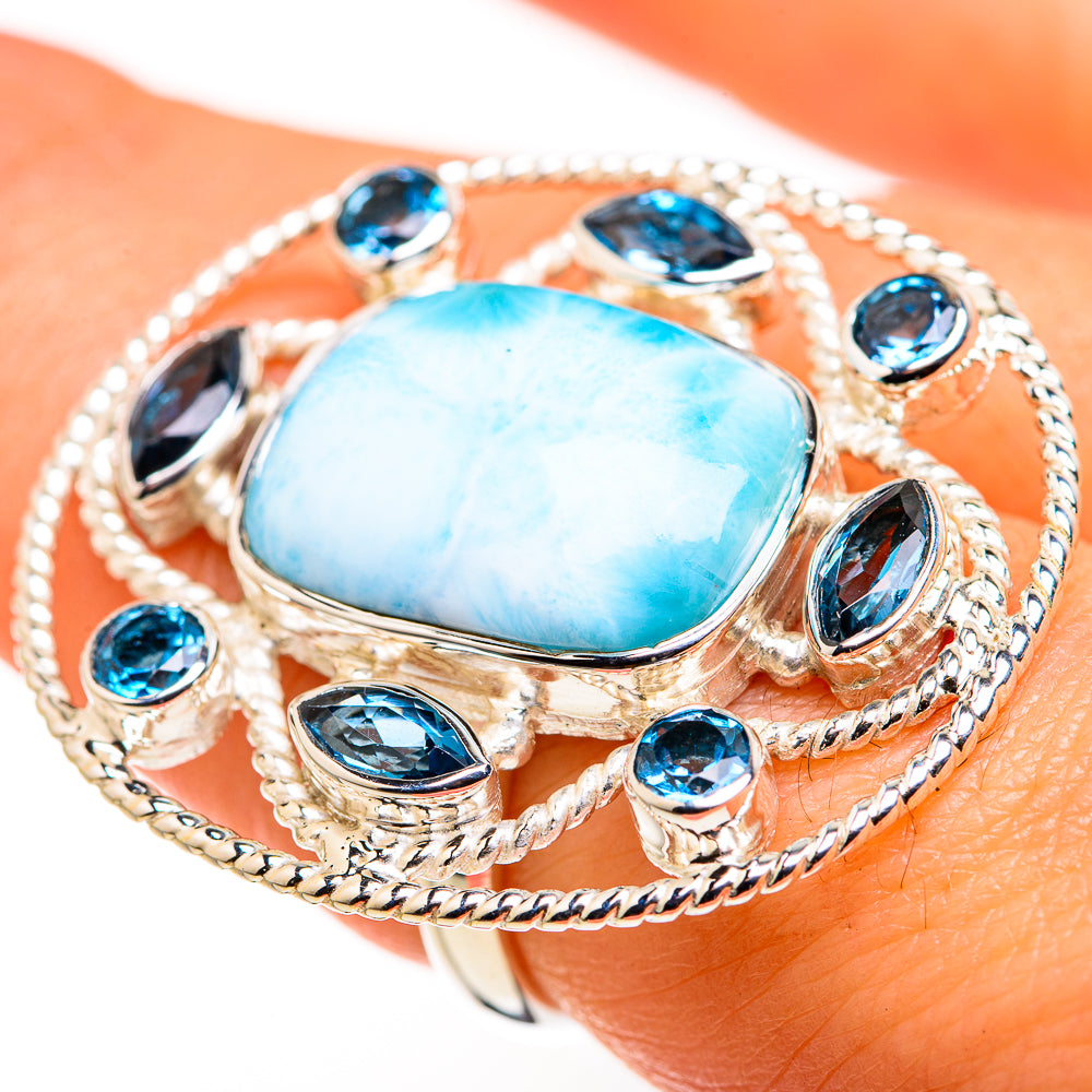 Larimar Rings handcrafted by Anasilvercos - RING127156