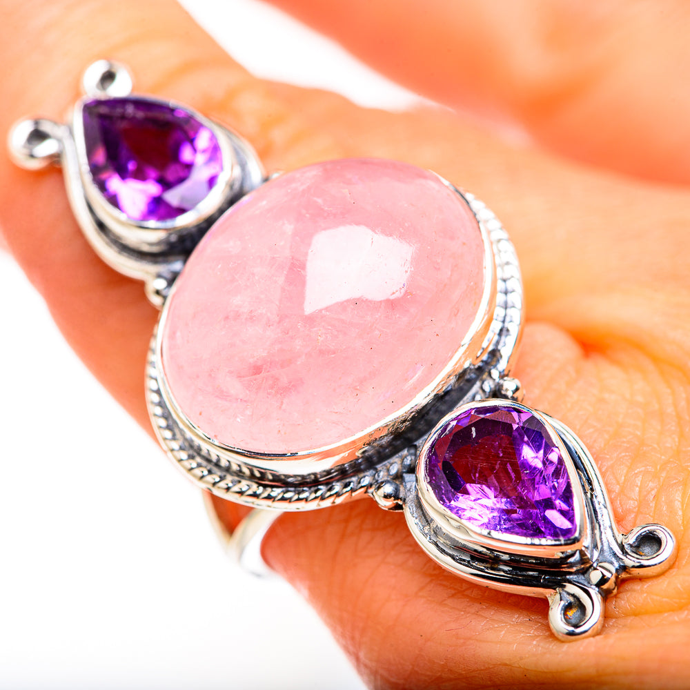 Rose Quartz Rings handcrafted by Anasilvercos - RING127190