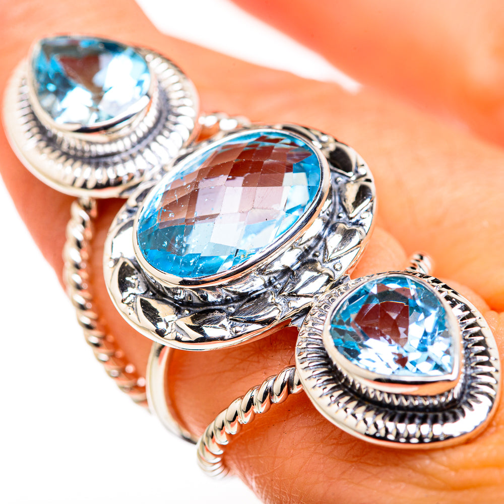 Blue Topaz Rings handcrafted by Anasilvercos - RING127192