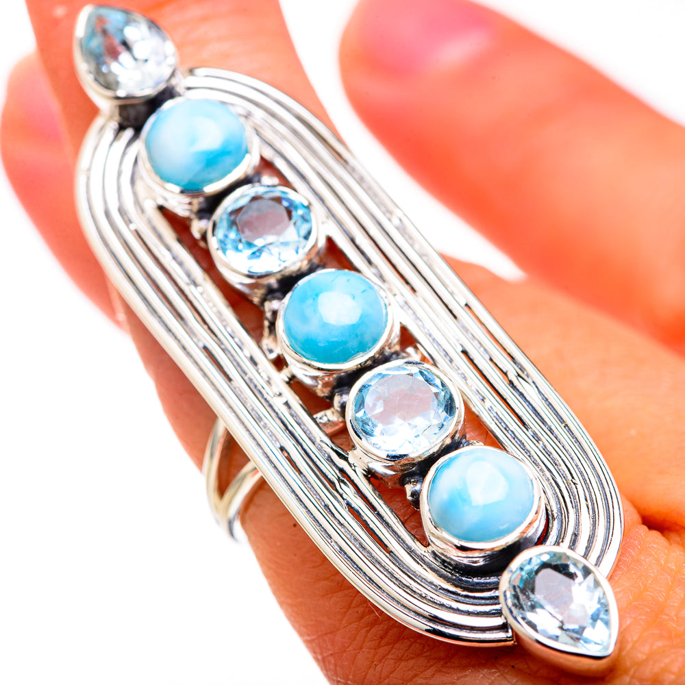 Larimar Rings handcrafted by Anasilvercos - RING127195