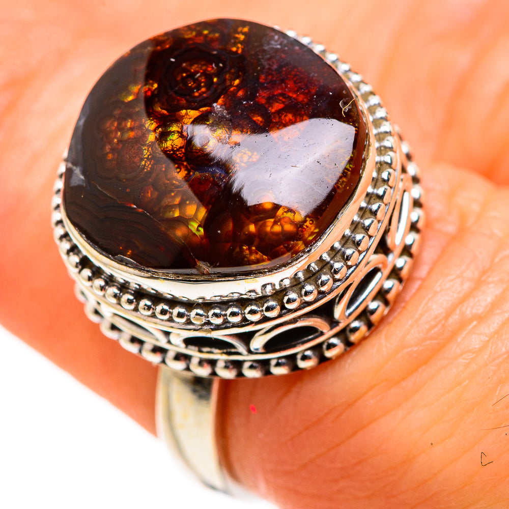 Mexican Fire Agate Rings handcrafted by Anasilvercos - RING127211