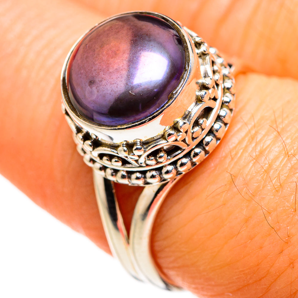 Titanium Cultured Pearl Rings handcrafted by Anasilvercos - RING127243