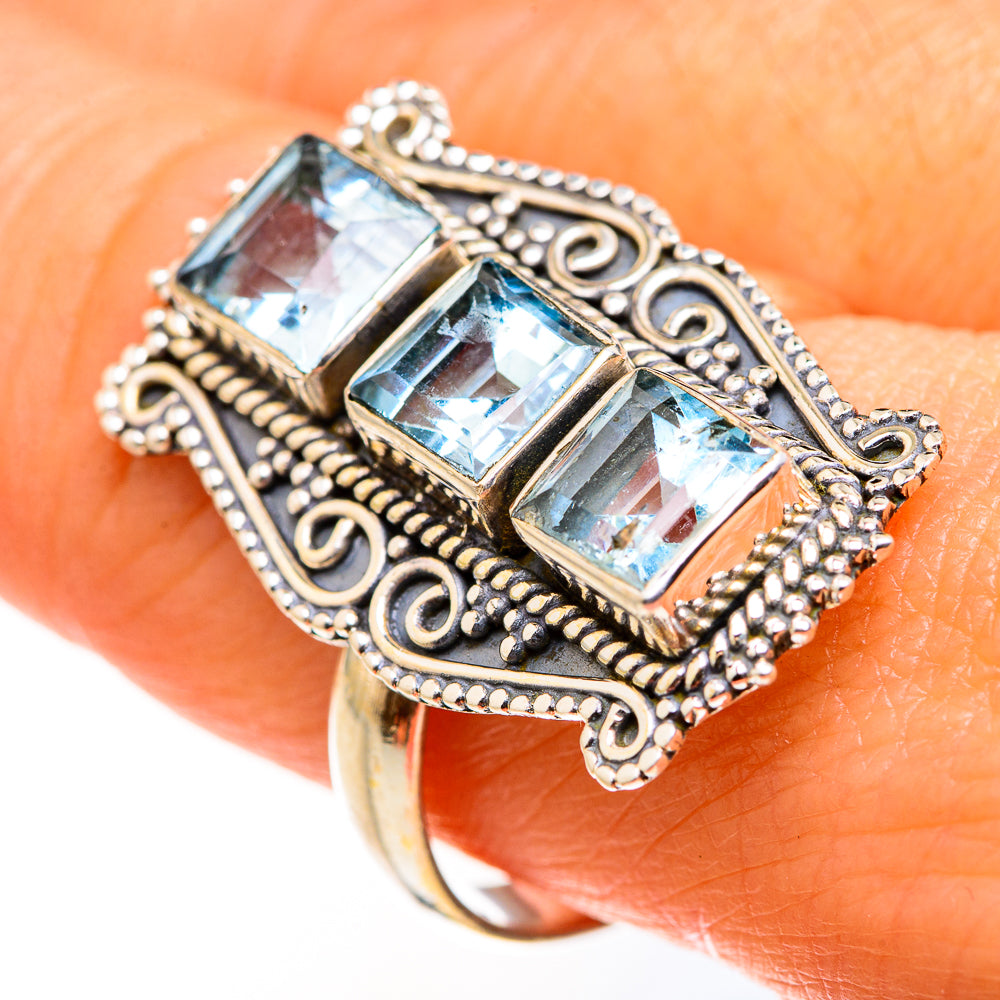 Blue Topaz Rings handcrafted by Anasilvercos - RING127274