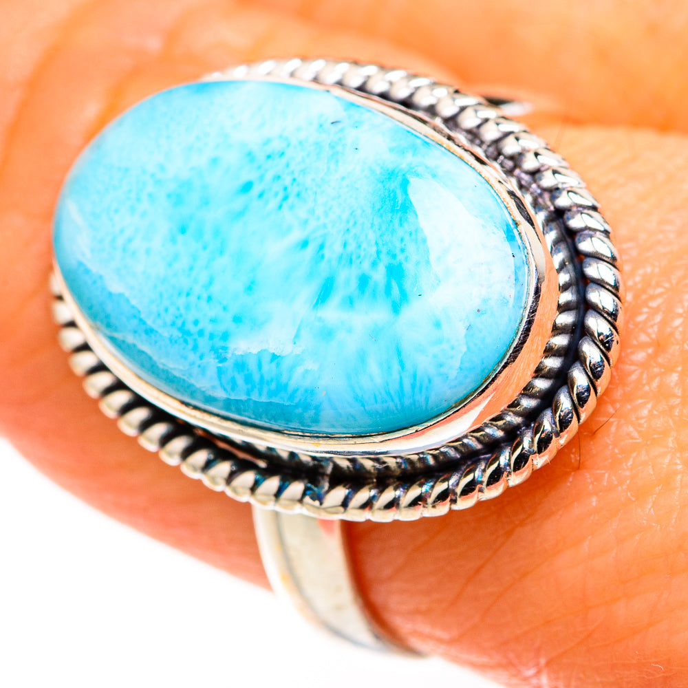 Larimar Rings handcrafted by Anasilvercos - RING127349
