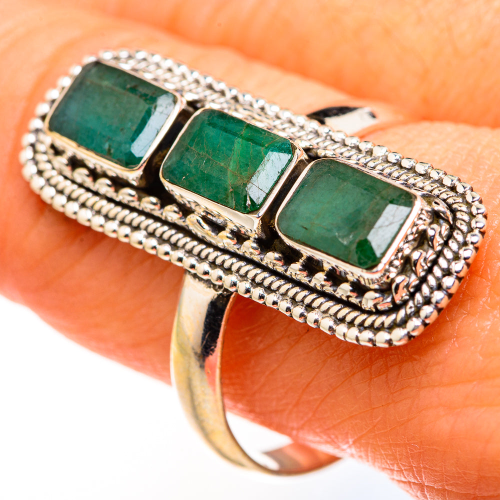 Zambian Emerald Rings handcrafted by Anasilvercos - RING127367