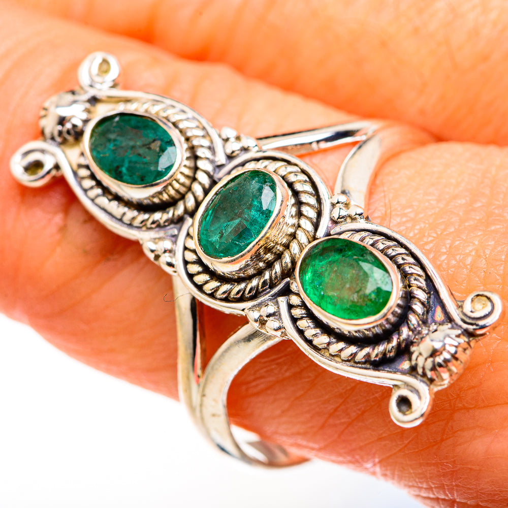 Zambian Emerald Rings handcrafted by Anasilvercos - RING127368