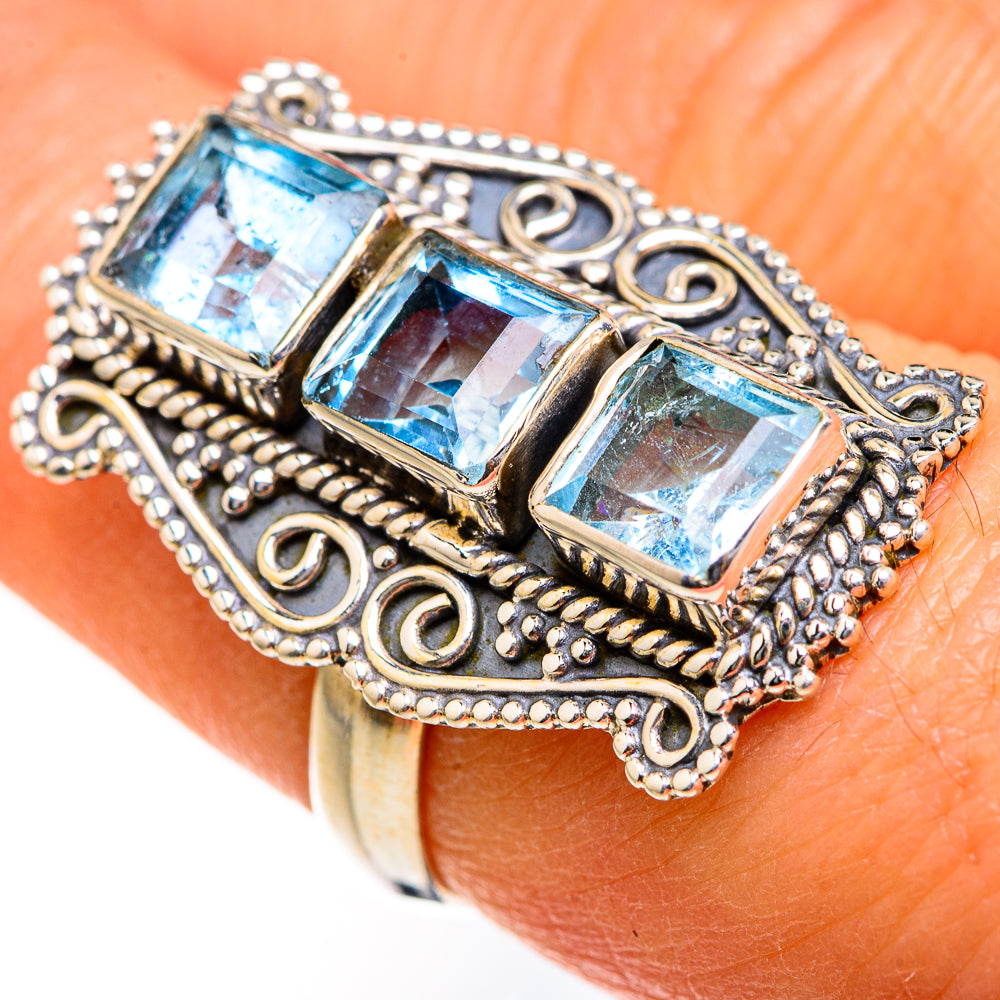 Blue Topaz Rings handcrafted by Anasilvercos - RING127427