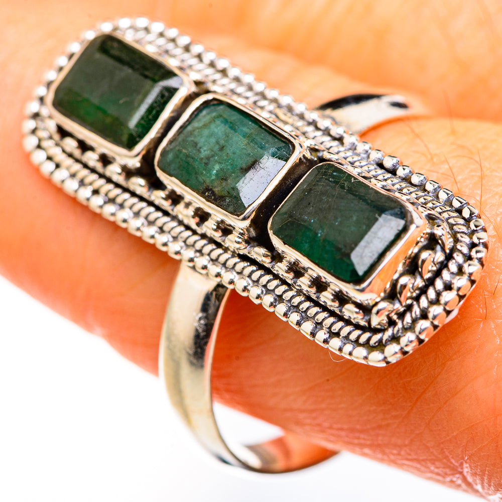 Zambian Emerald Rings handcrafted by Anasilvercos - RING127431