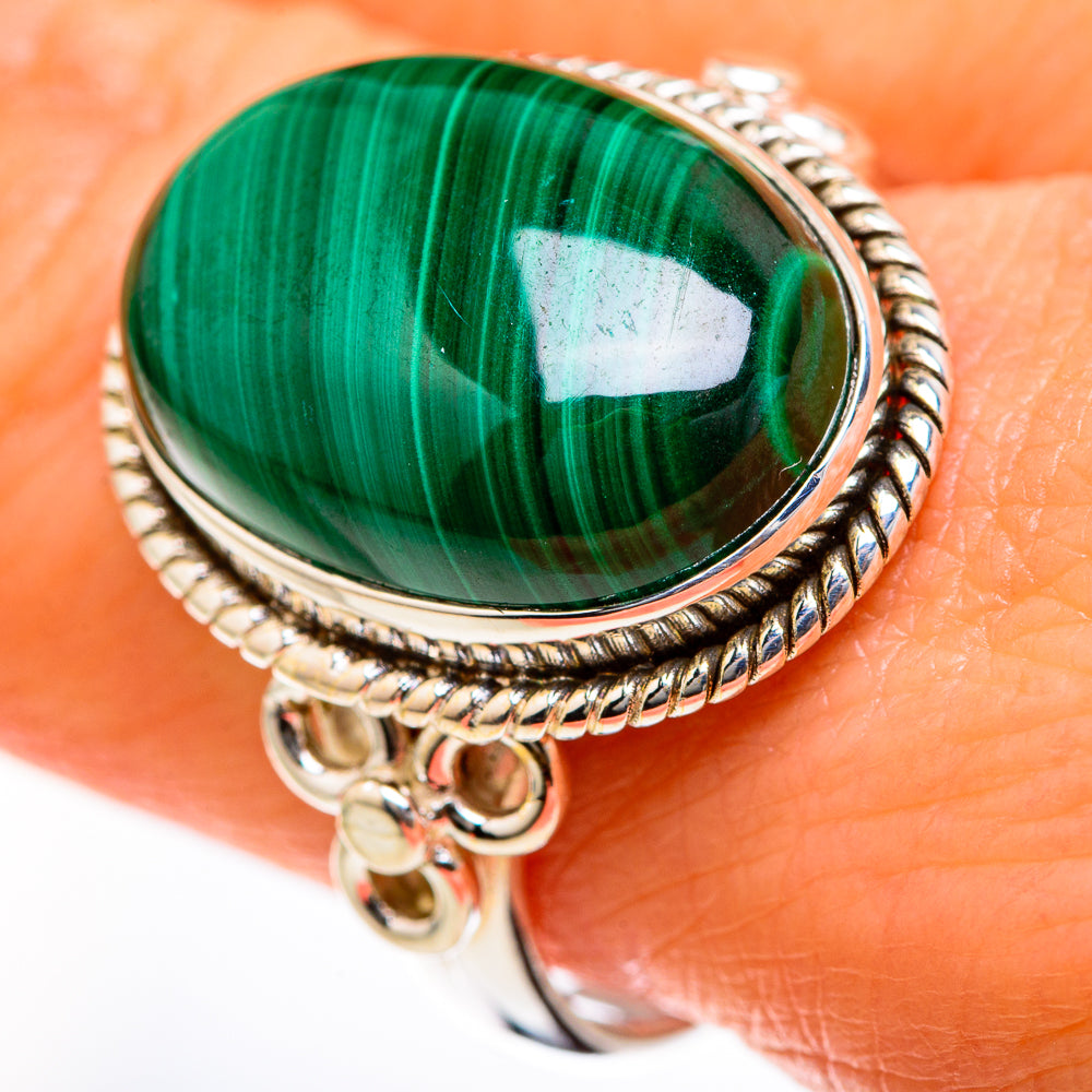 Malachite Rings handcrafted by Anasilvercos - RING127466