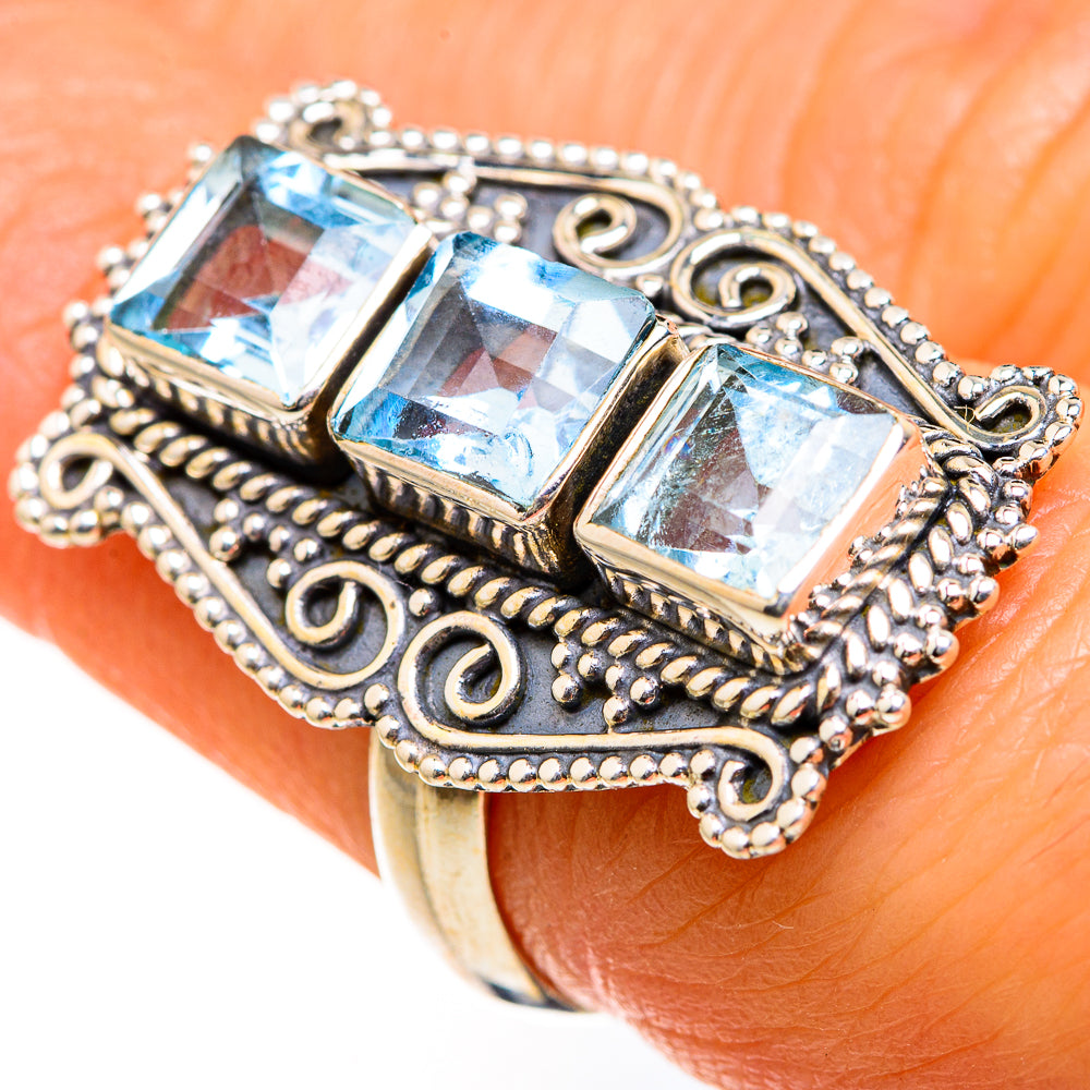 Blue Topaz Rings handcrafted by Anasilvercos - RING127491