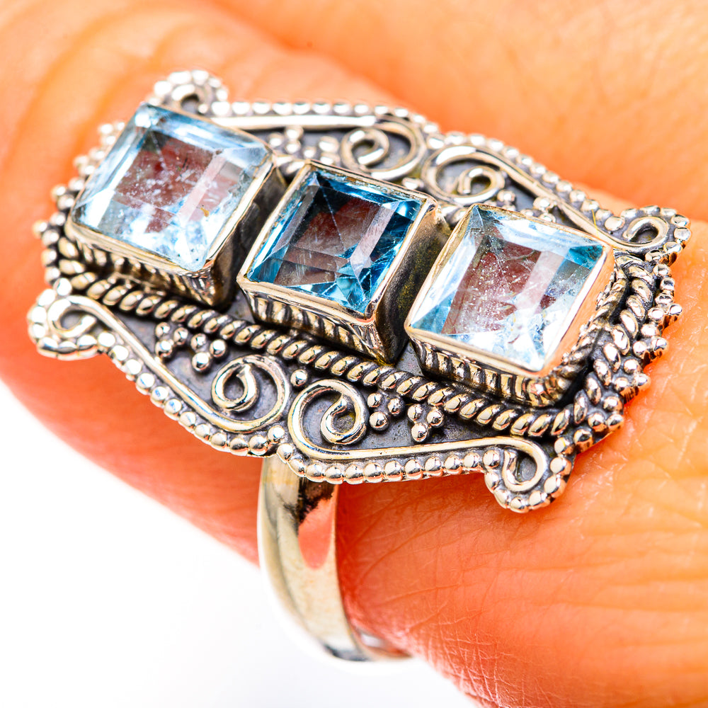 Blue Topaz Rings handcrafted by Anasilvercos - RING127504