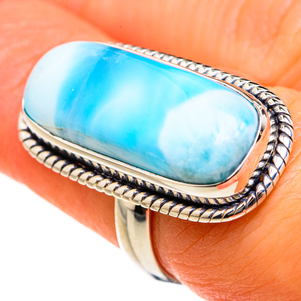 Larimar Rings handcrafted by Anasilvercos - RING127507