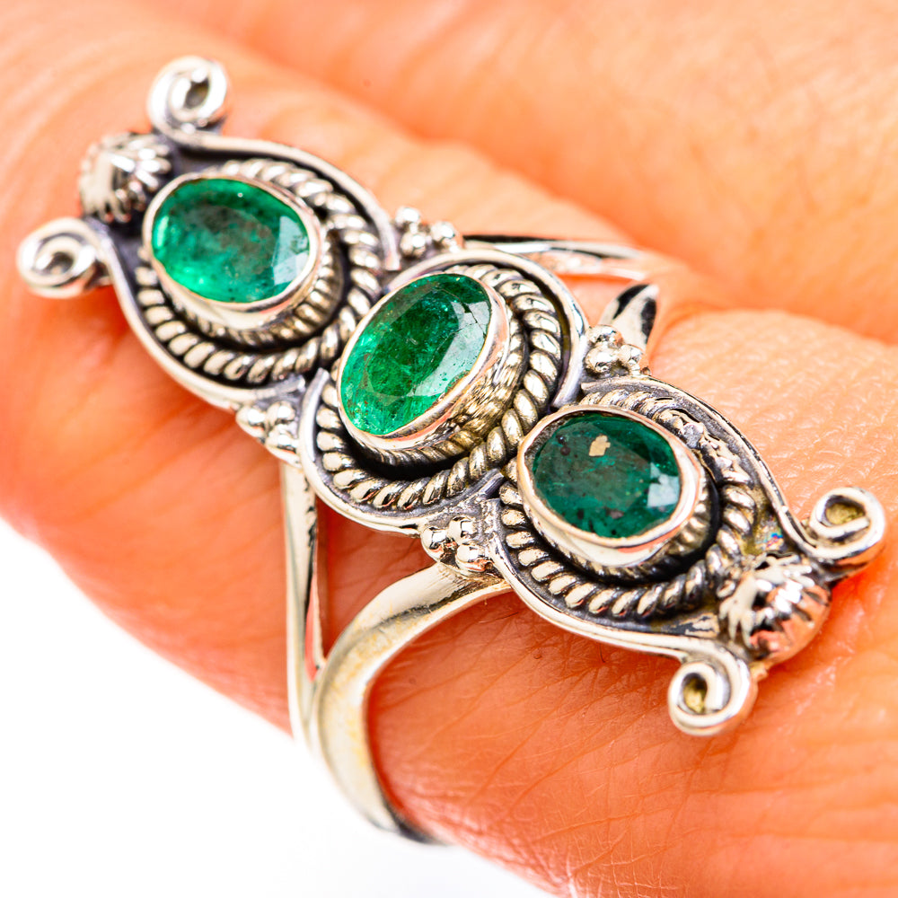 Zambian Emerald Rings handcrafted by Anasilvercos - RING127509