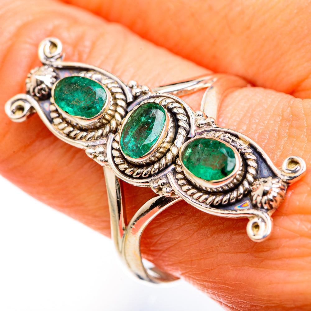 Zambian Emerald Rings handcrafted by Anasilvercos - RING127523