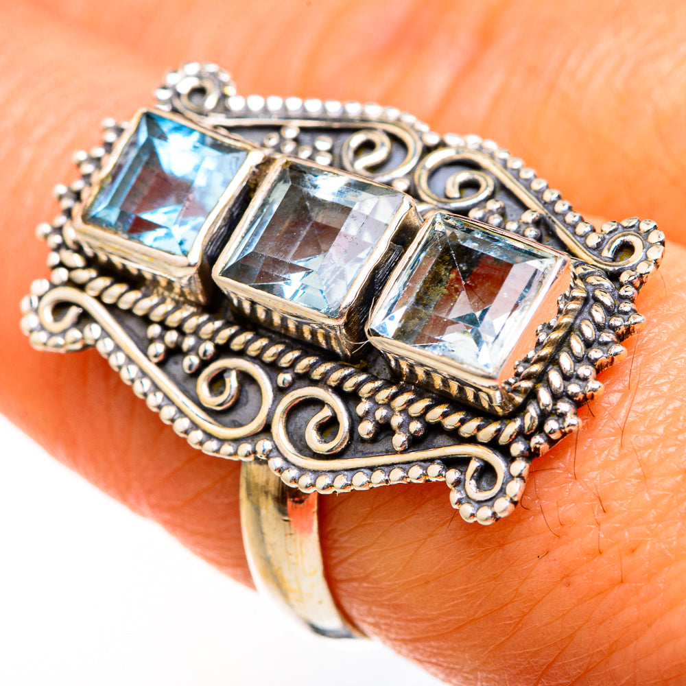 Blue Topaz Rings handcrafted by Anasilvercos - RING127550