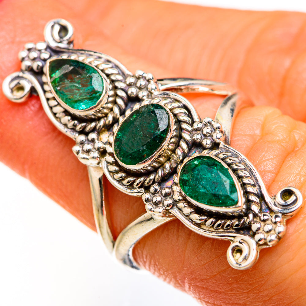 Zambian Emerald Rings handcrafted by Anasilvercos - RING127566