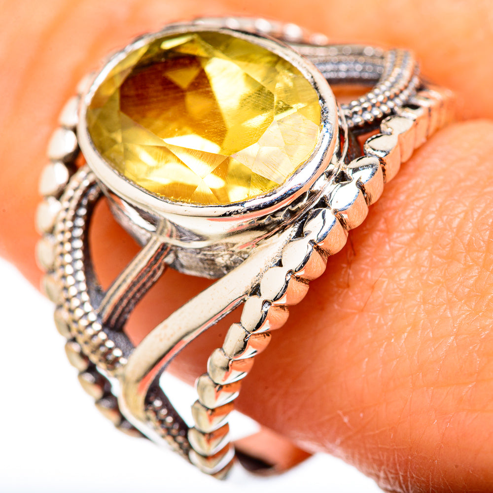 Lemon Quartz Rings handcrafted by Anasilvercos - RING127630