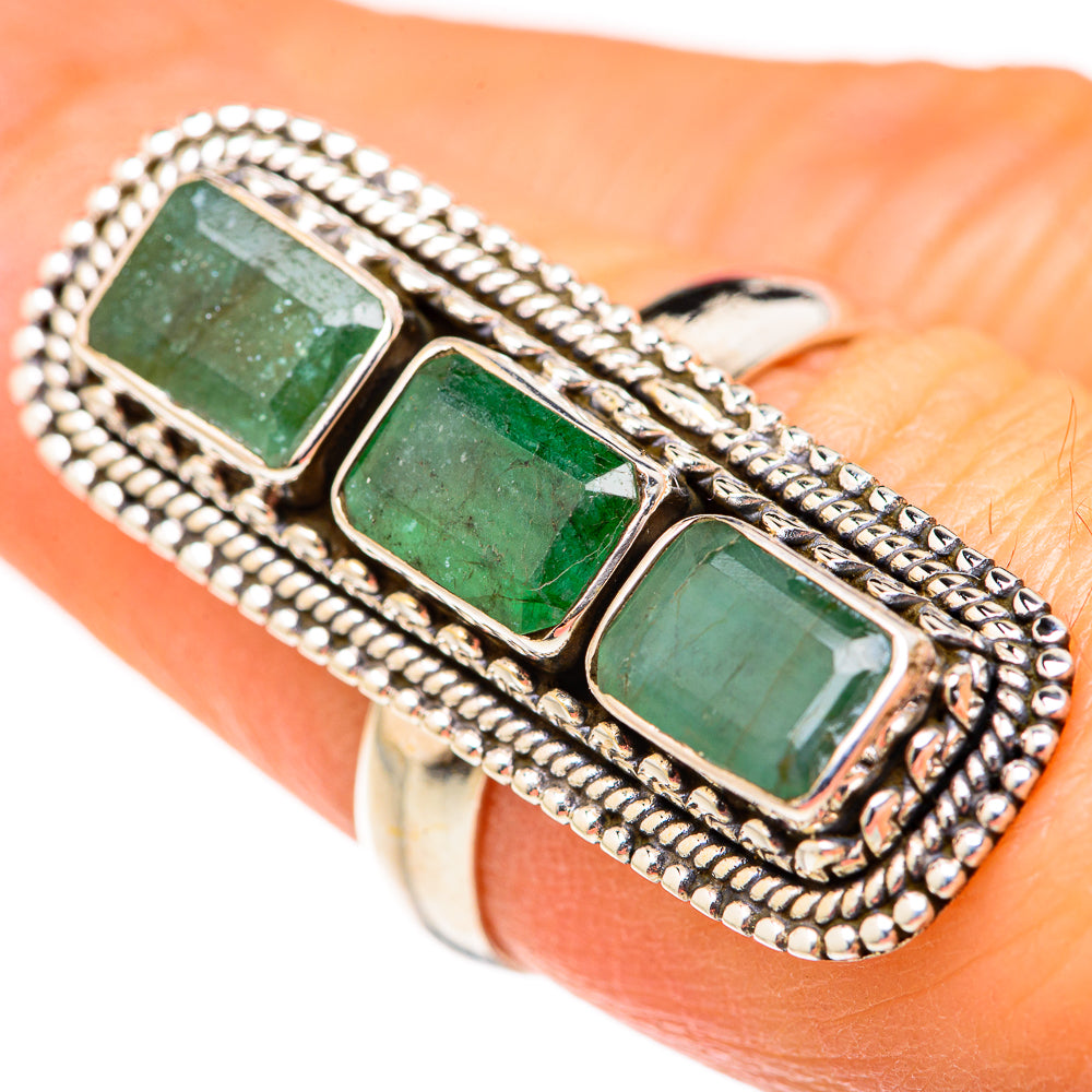 Zambian Emerald Rings handcrafted by Anasilvercos - RING127659