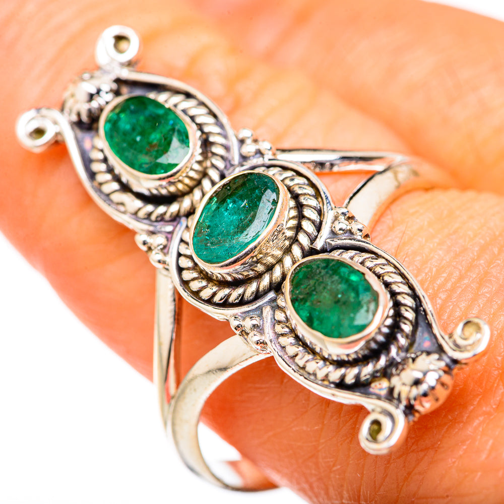 Zambian Emerald Rings handcrafted by Anasilvercos - RING127661