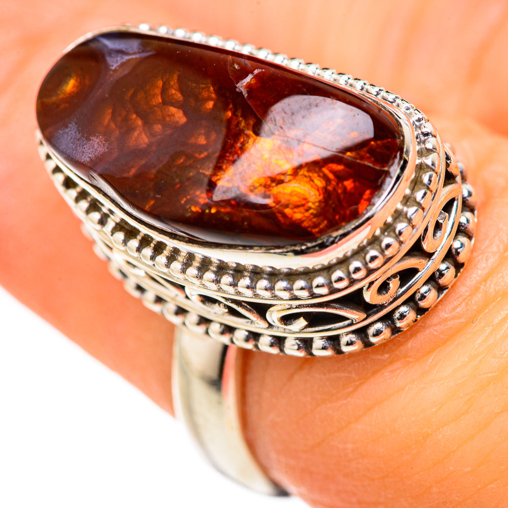 Mexican Fire Agate Rings handcrafted by Anasilvercos - RING127664