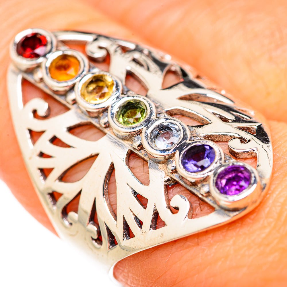 Multi-Stone Rainbow Chakra Rings handcrafted by Anasilvercos - RING127694
