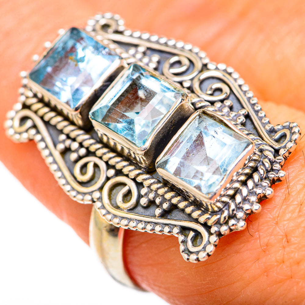 Blue Topaz Rings handcrafted by Anasilvercos - RING127727