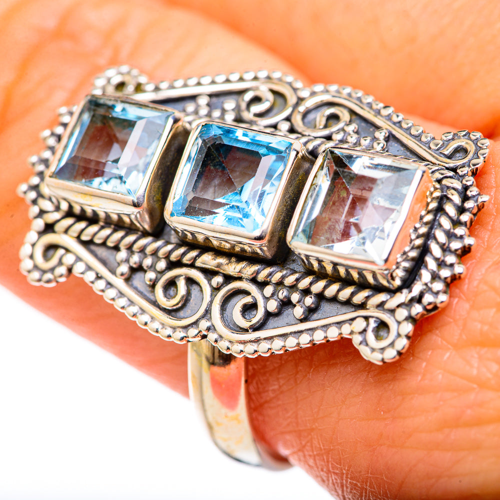 Blue Topaz Rings handcrafted by Anasilvercos - RING127808