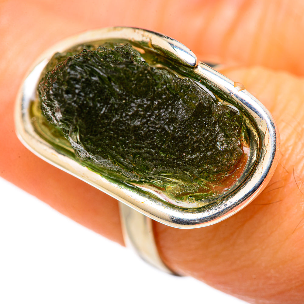 Czech Moldavite Rings handcrafted by Anasilvercos - RING127814