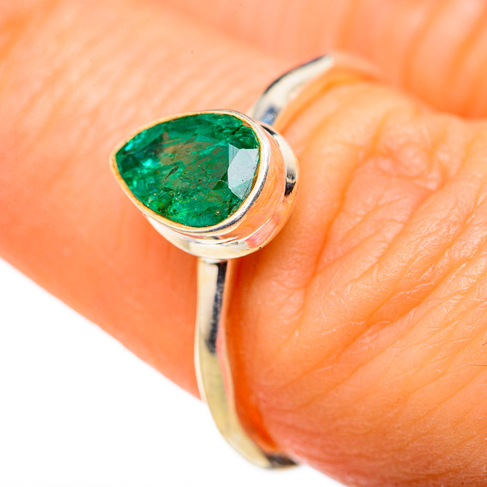 Zambian Emerald Rings handcrafted by Anasilvercos - RING127815
