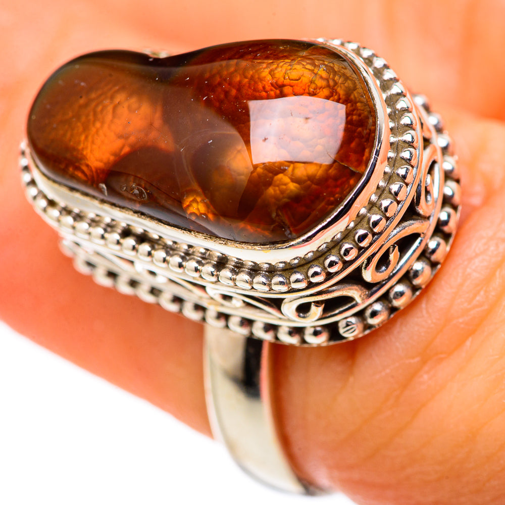 Mexican Fire Agate Rings handcrafted by Anasilvercos - RING127817