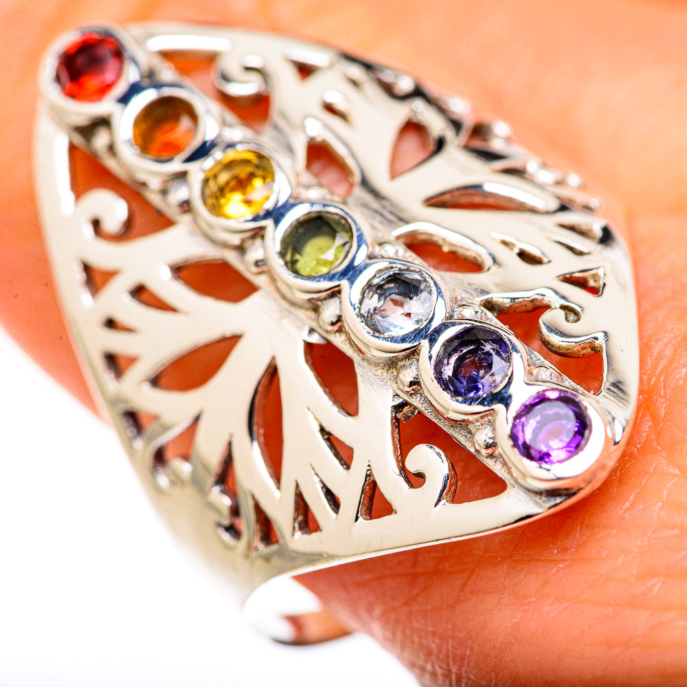 Multi-Stone Chakra Rings handcrafted by Anasilvercos - RING127829