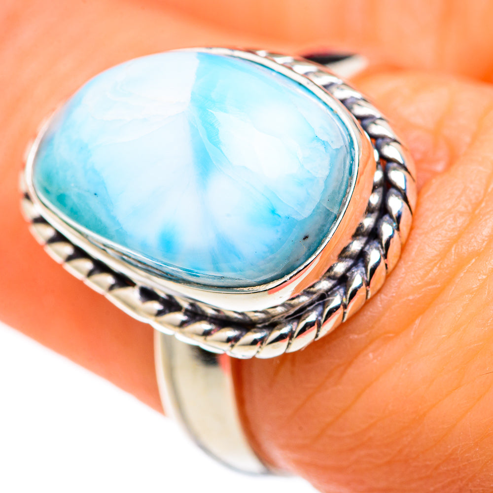 Larimar Rings handcrafted by Anasilvercos - RING127839