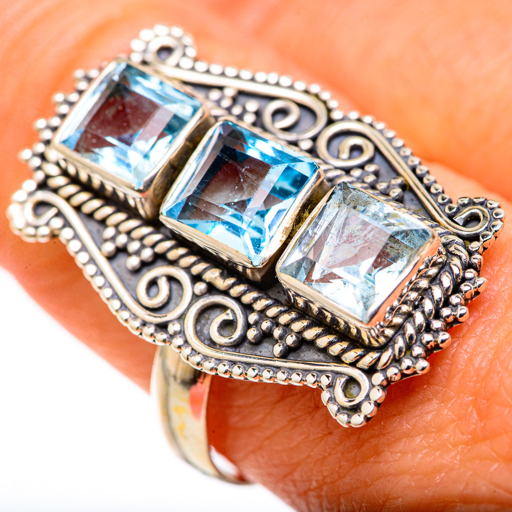 Blue Topaz Rings handcrafted by Anasilvercos - RING127864