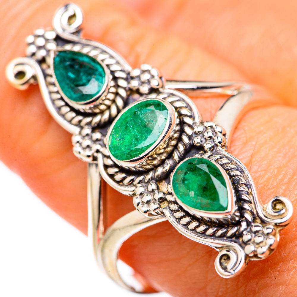 Zambian Emerald Rings handcrafted by Anasilvercos - RING127870