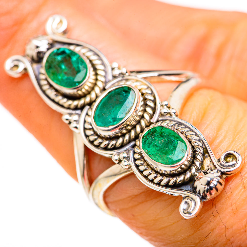 Zambian Emerald Rings handcrafted by Anasilvercos - RING127896