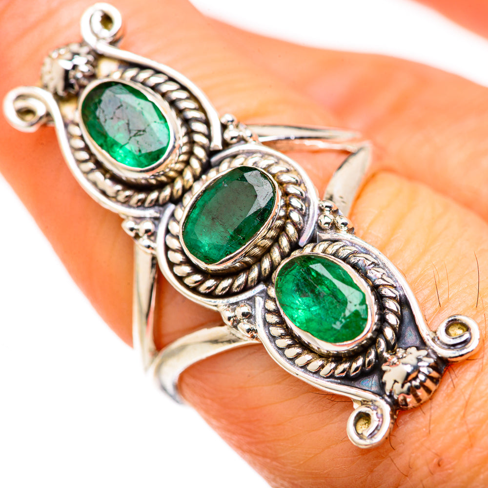 Zambian Emerald Rings handcrafted by Anasilvercos - RING127926