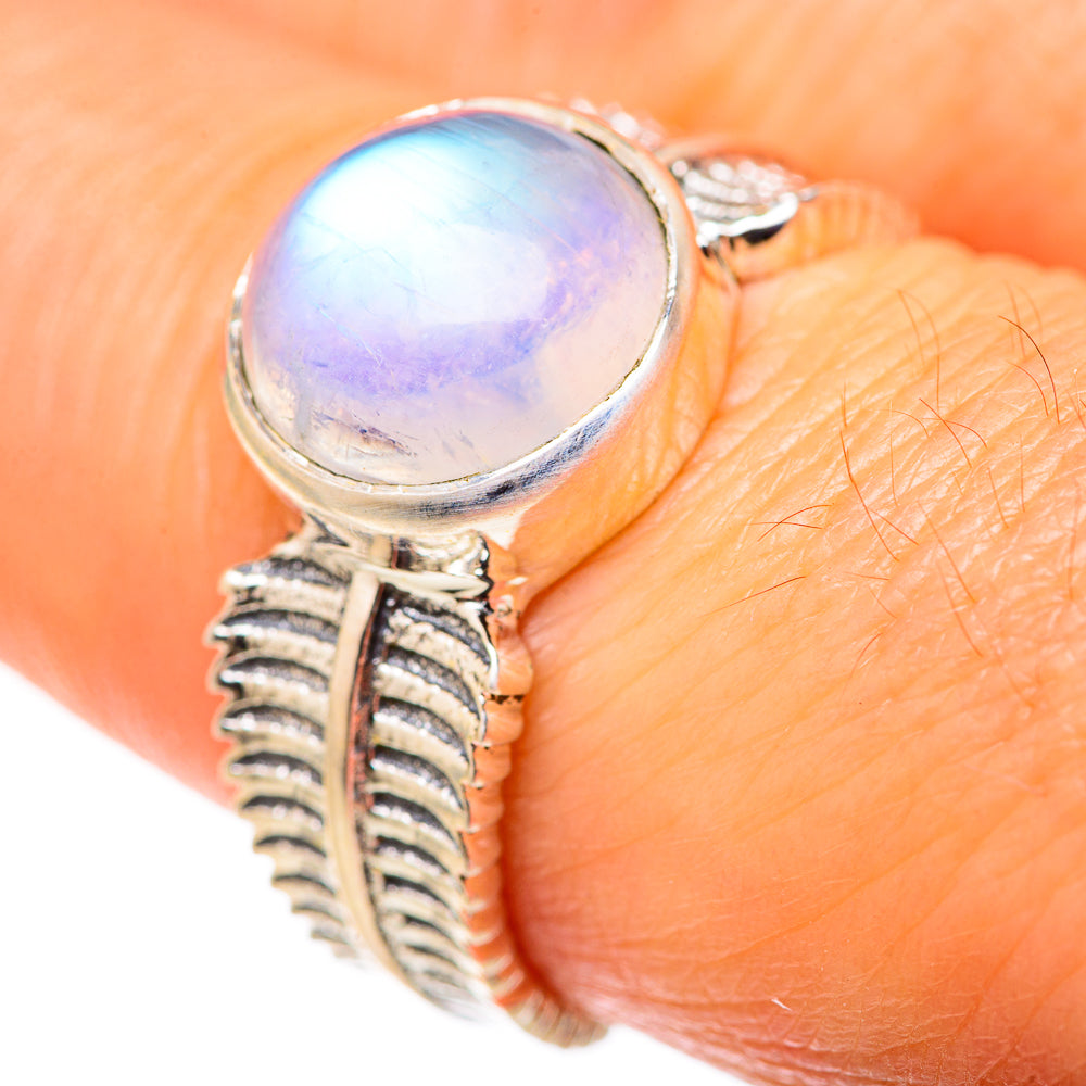 Rainbow Moonstone Rings handcrafted by Anasilvercos - RING127932