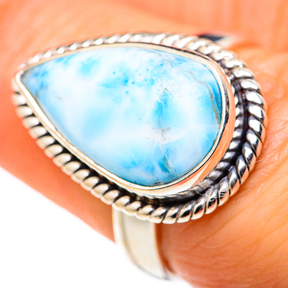 Larimar Rings handcrafted by Anasilvercos - RING127944