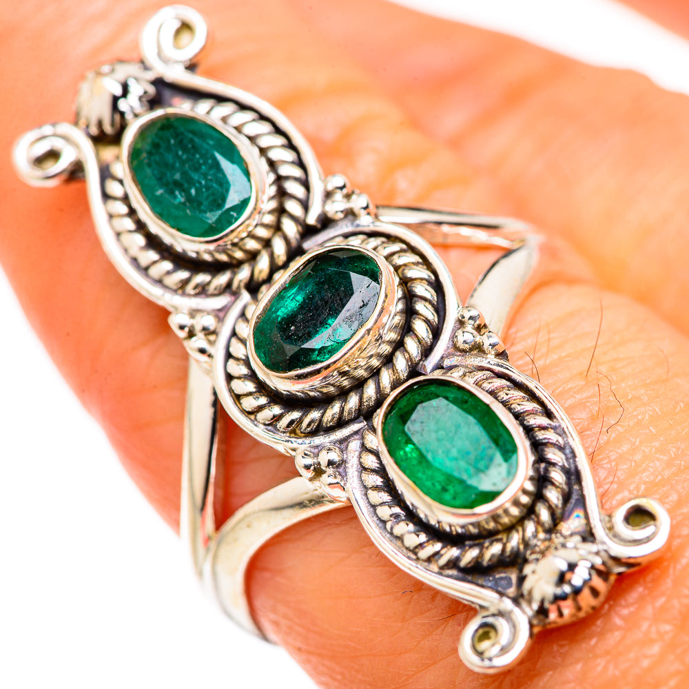 Zambian Emerald Rings handcrafted by Anasilvercos - RING127949