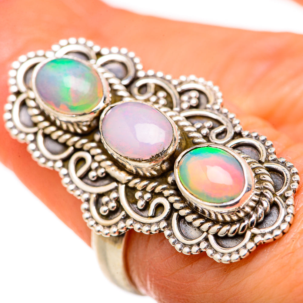 Ethiopian Opal Rings handcrafted by Anasilvercos - RING128001