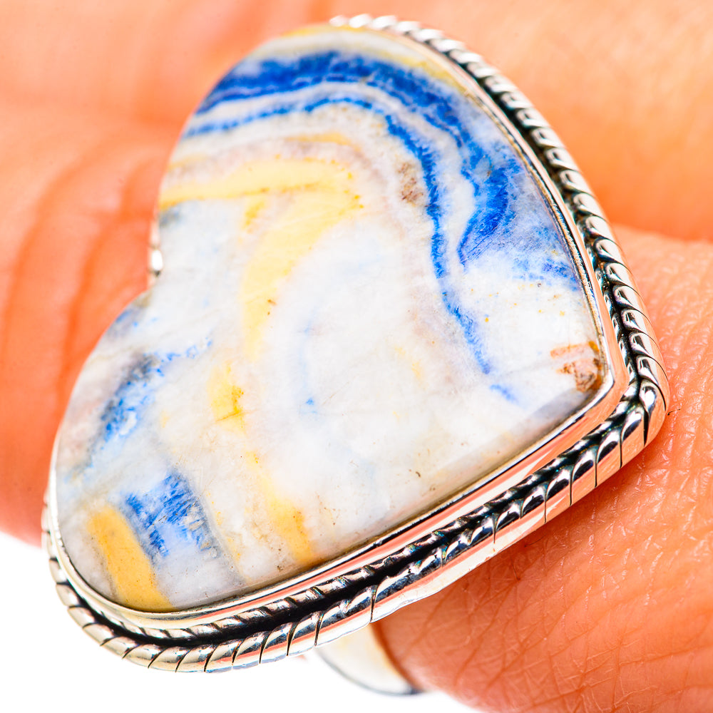Blue Scheelite Rings handcrafted by Anasilvercos - RING128002