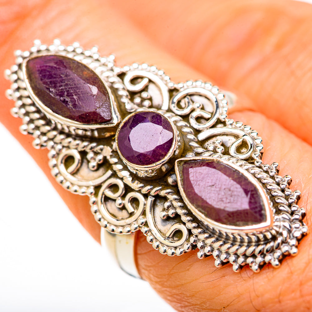 Red Sillimanite Rings handcrafted by Anasilvercos - RING128023