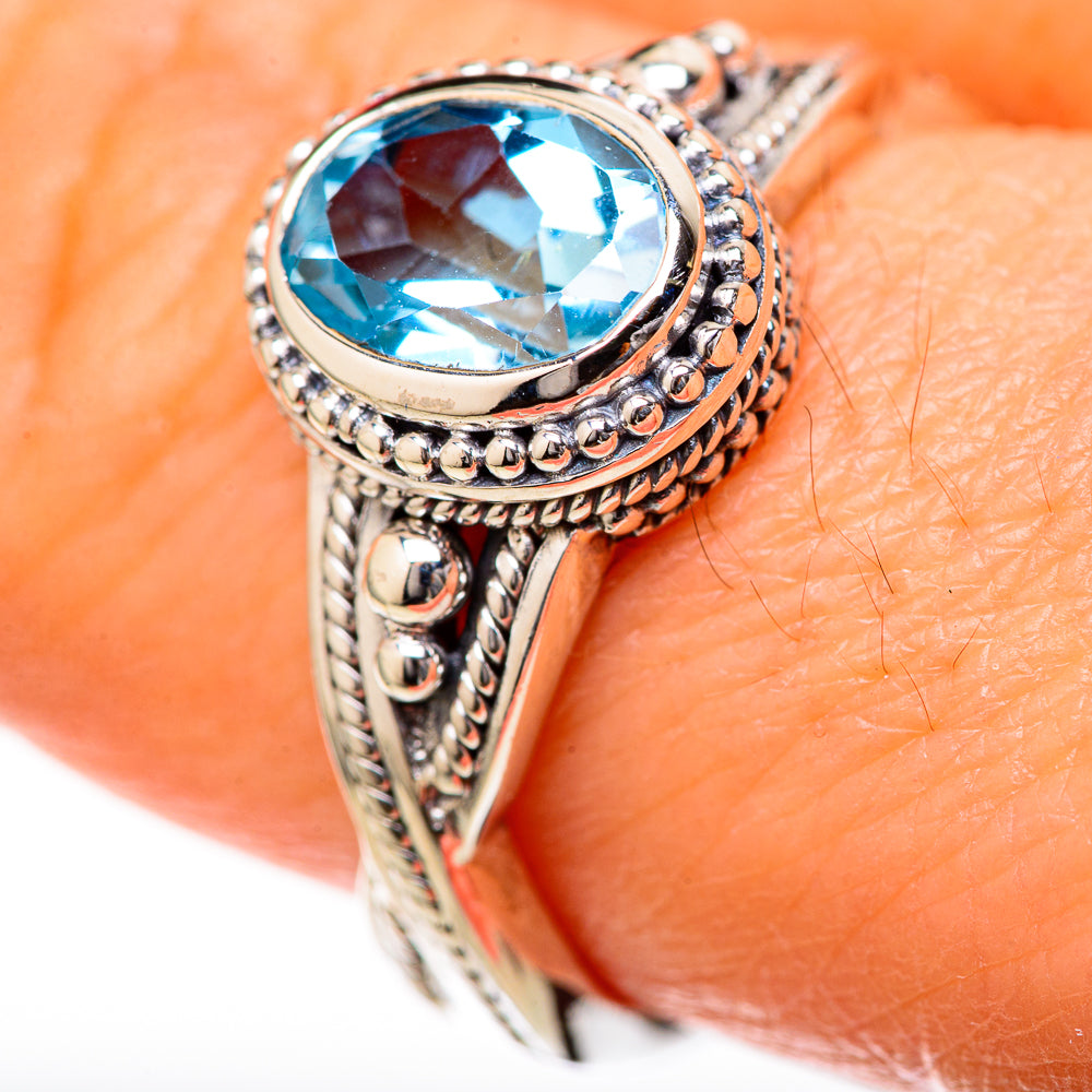 Blue Topaz Rings handcrafted by Anasilvercos - RING128043