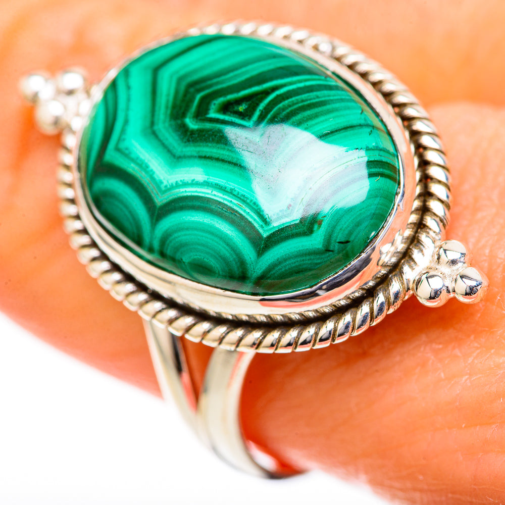 Malachite Rings handcrafted by Anasilvercos - RING128079