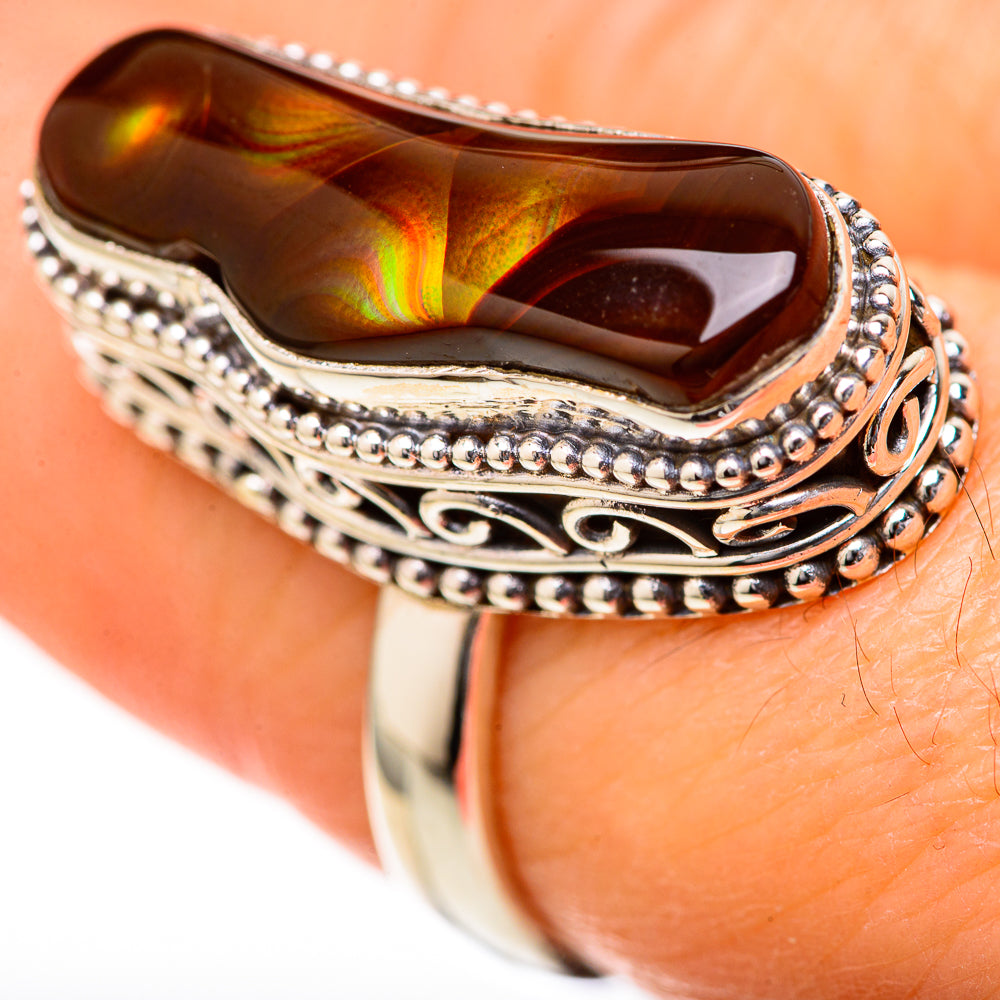 Mexican Fire Agate Rings handcrafted by Anasilvercos - RING128081