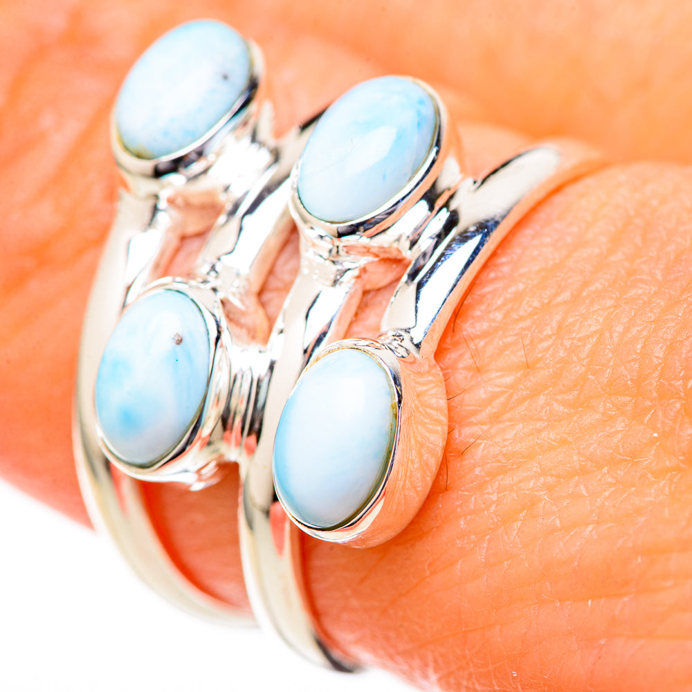 Larimar Rings handcrafted by Anasilvercos - RING128098