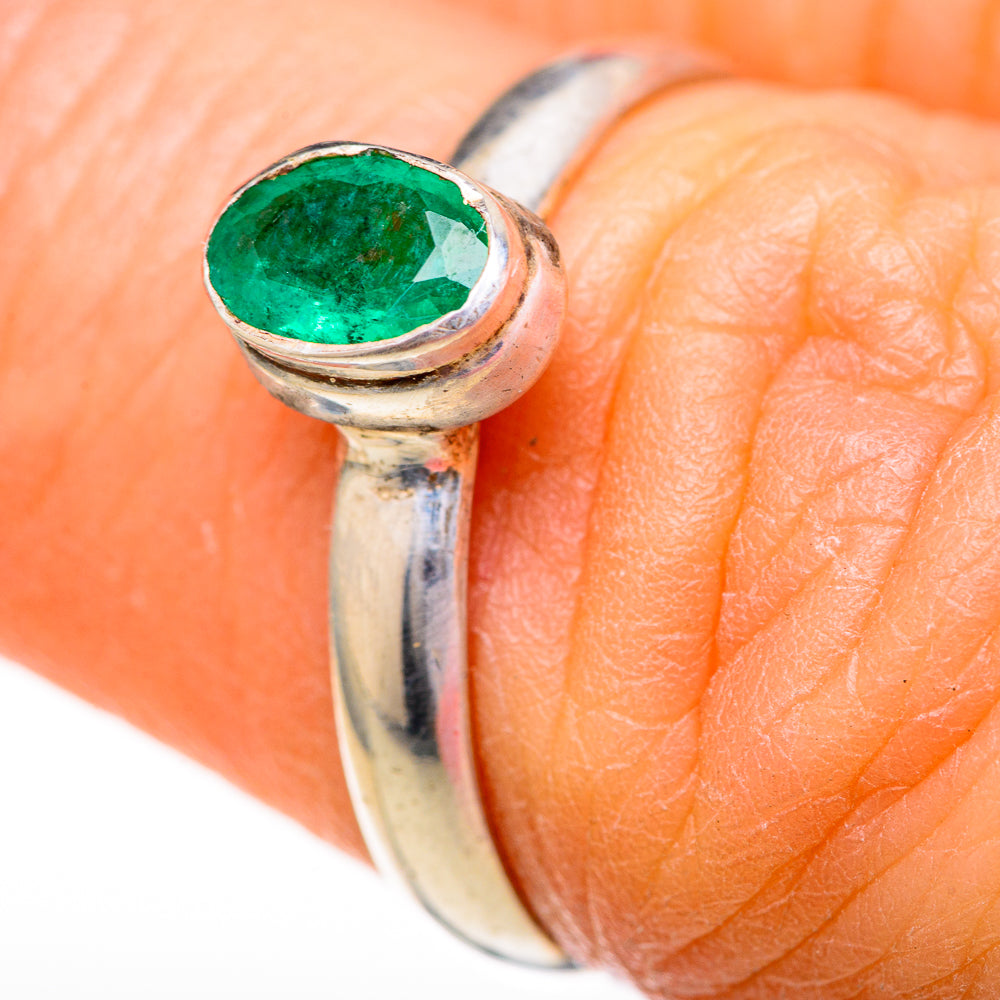 Zambian Emerald Rings handcrafted by Anasilvercos - RING128103