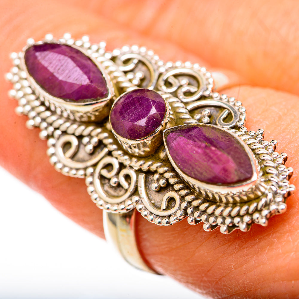 Red Sillimanite Rings handcrafted by Anasilvercos - RING128107